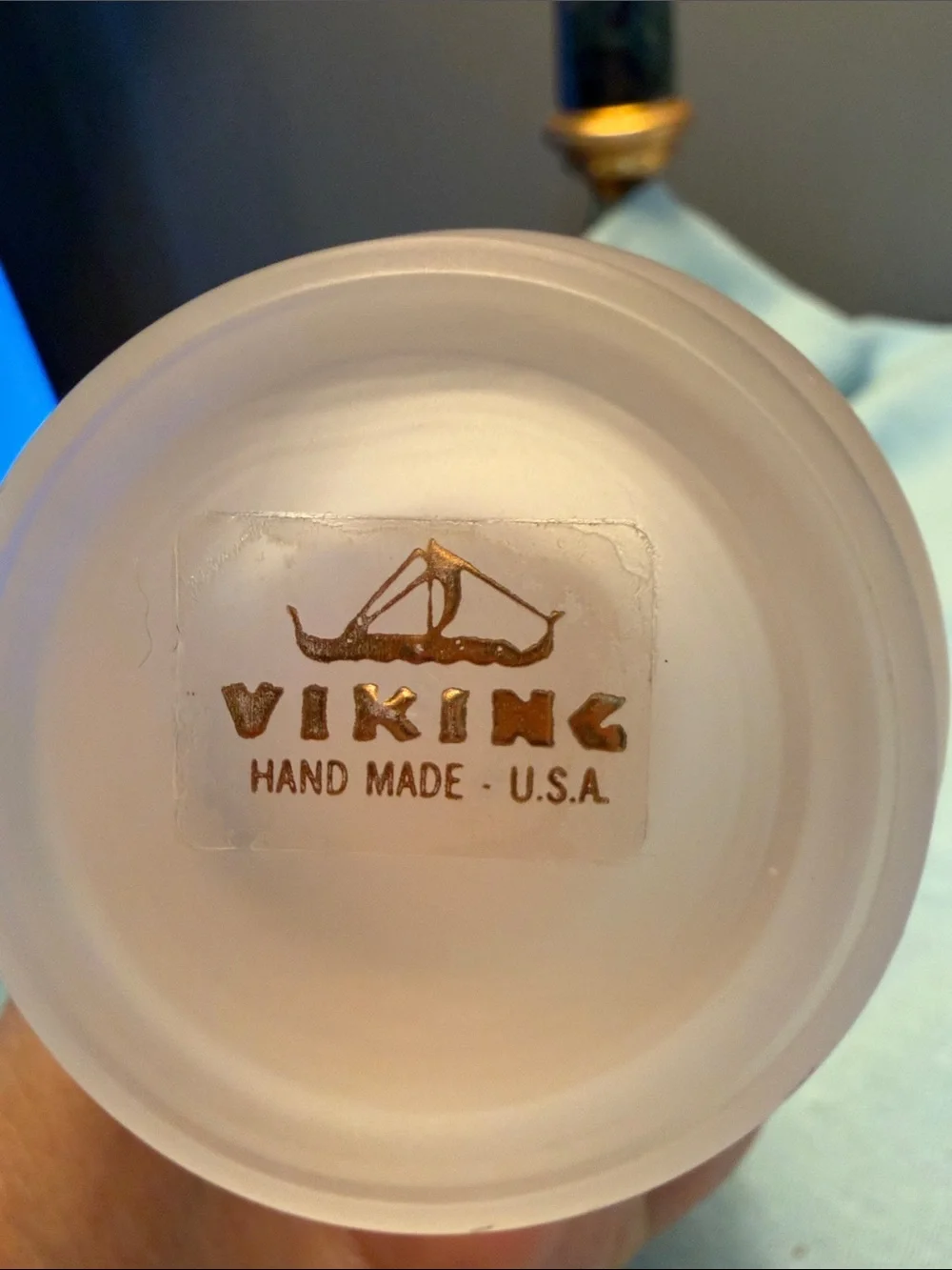 Vintage VIKING HAND MADE USA Frosted Glass Bud Vase - Home Accents